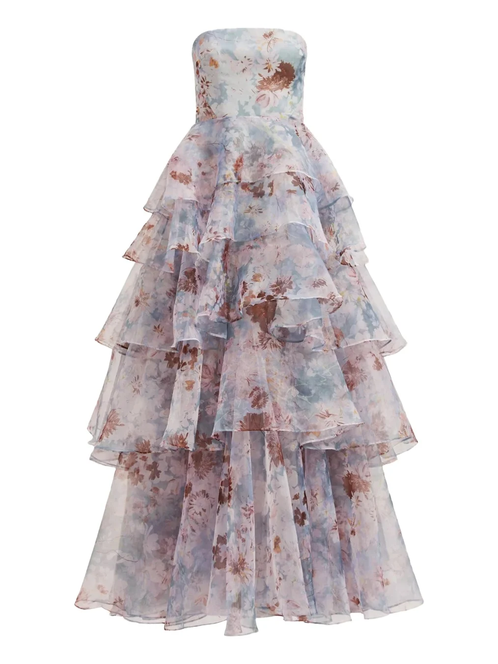 Gabriella Strapless Tiered Ruffle Gown