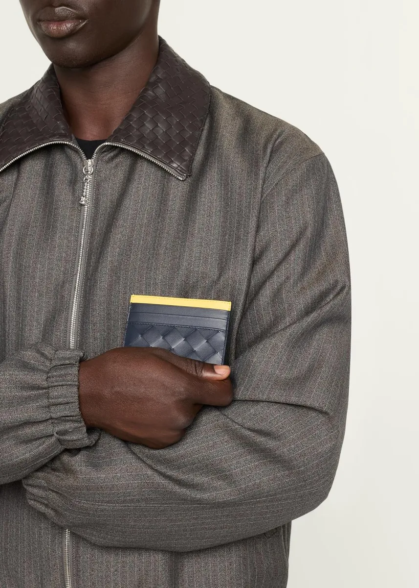 Bottega Veneta Men's Colorblock Leather Card Holder | Thumbnail 2 Bottega Veneta Men's Colorblock Leather Card Holder | Thumbnail 2