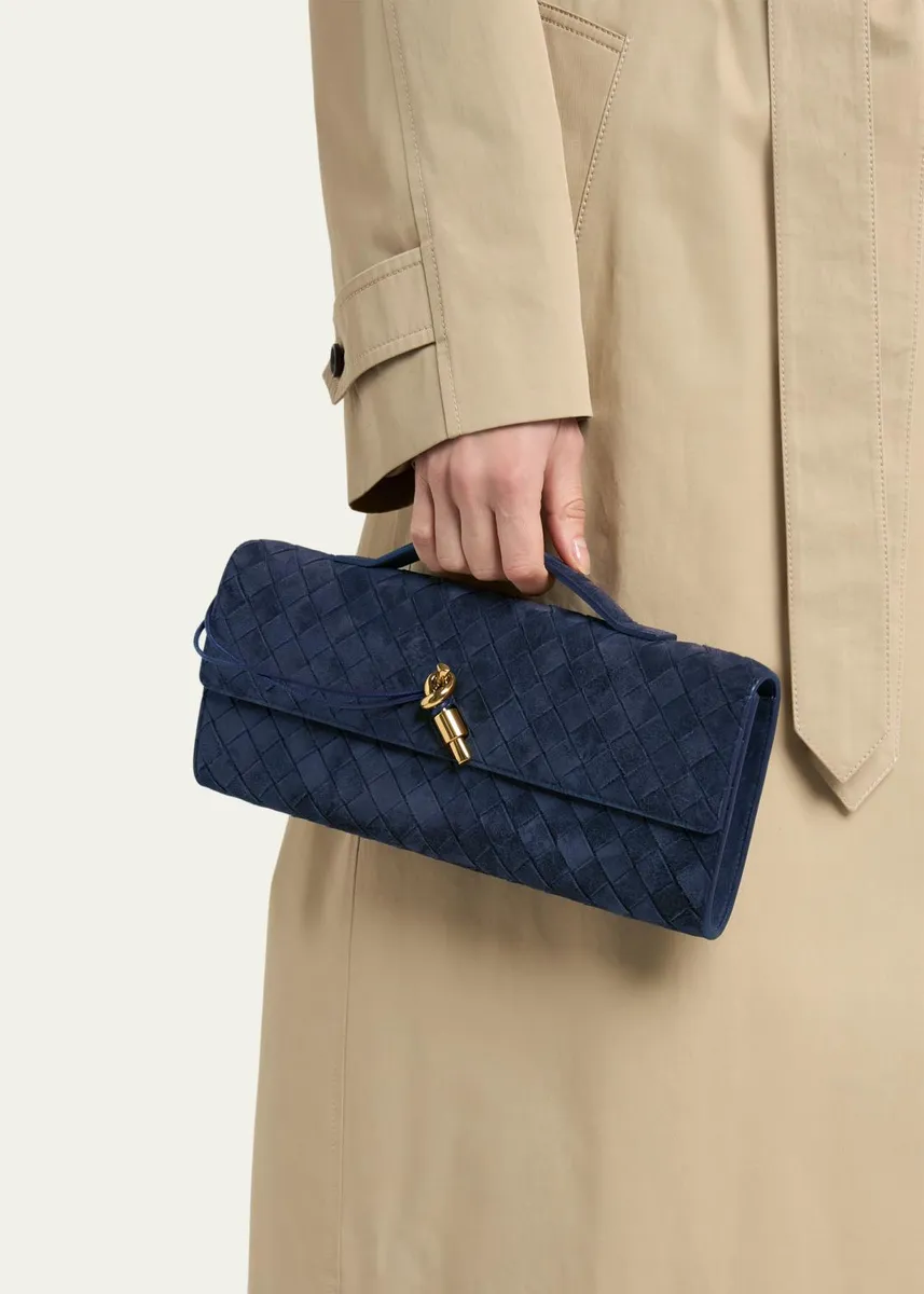 Bottega Veneta Andiamo Suede Clutch Bag | Thumbnail 2