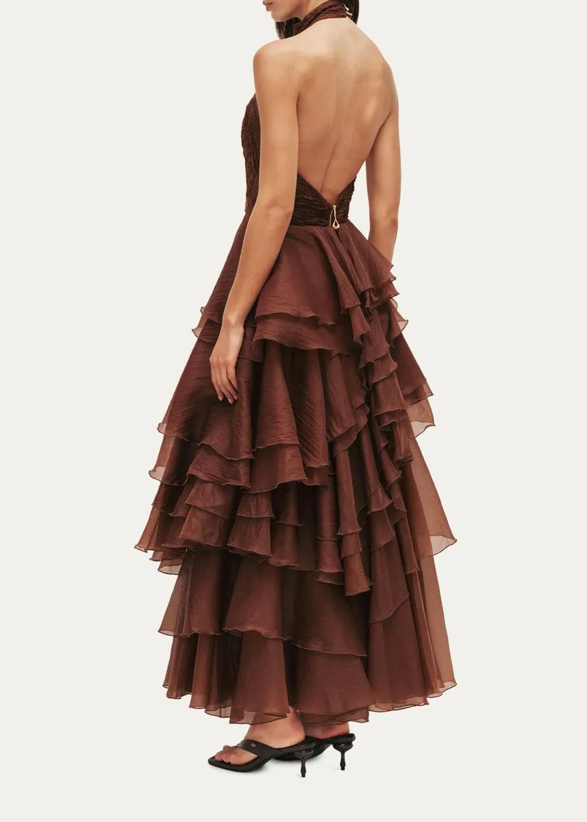 Aje Fayette Strapless Asymmetric Tiered-Ruffle Gown | Thumbnail 3 Aje Fayette Strapless Asymmetric Tiered-Ruffle Gown | Thumbnail 3