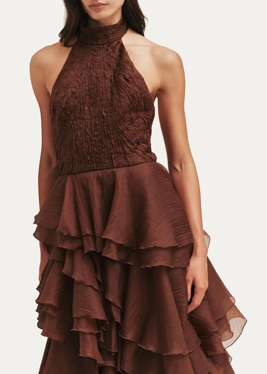 Aje Fayette Strapless Asymmetric Tiered-Ruffle Gown | Thumbnail 4 Aje Fayette Strapless Asymmetric Tiered-Ruffle Gown | Thumbnail 4