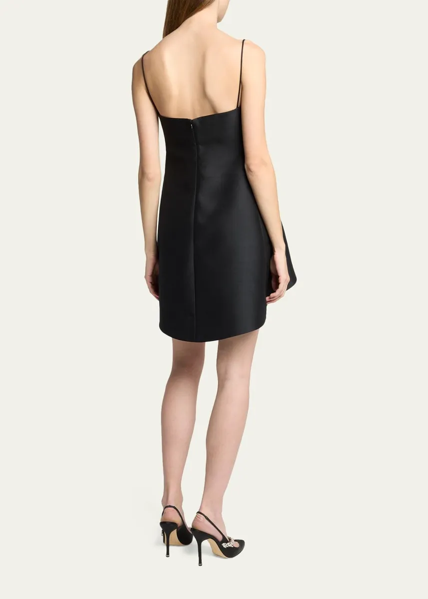 Balenciaga Square-Neck High-Low Mini Babydoll Dress | Thumbnail 3