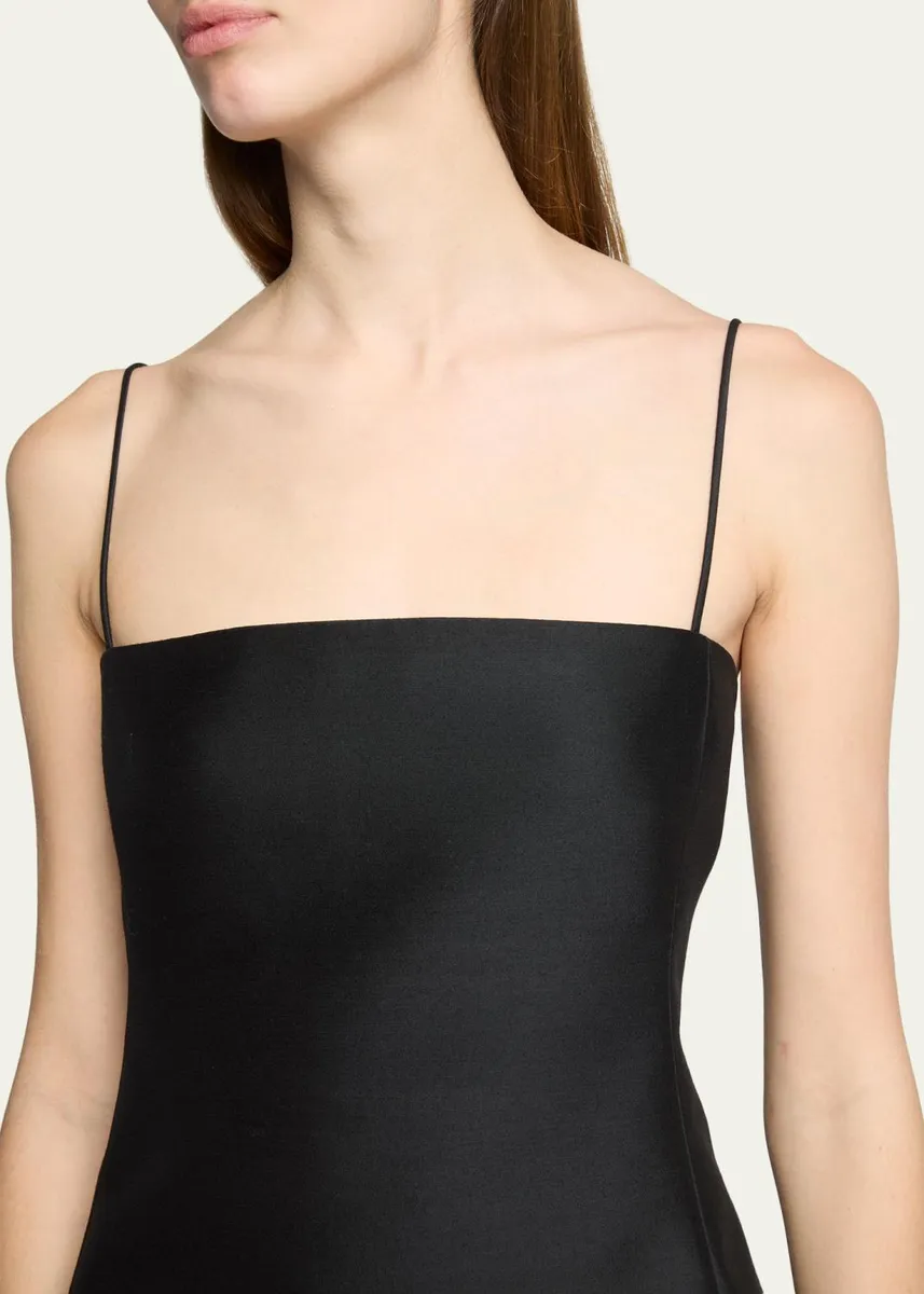 Balenciaga Square-Neck High-Low Mini Babydoll Dress | Thumbnail 5