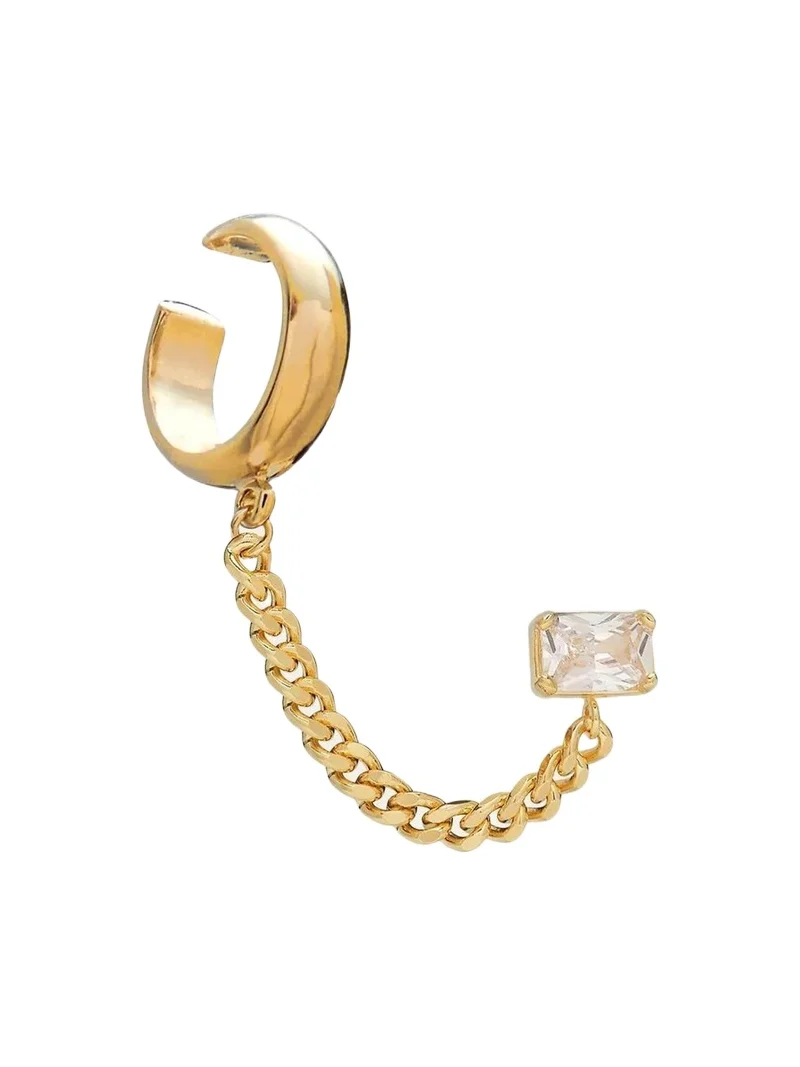 Lady Grey 14K Gold-Plated Crystal Tether Earring, Single