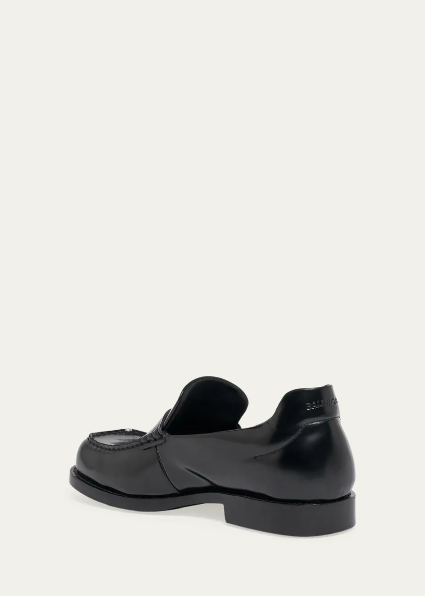 Balenciaga Men's Comfy B-Logo Calfskin Penny Loafers | Thumbnail 4