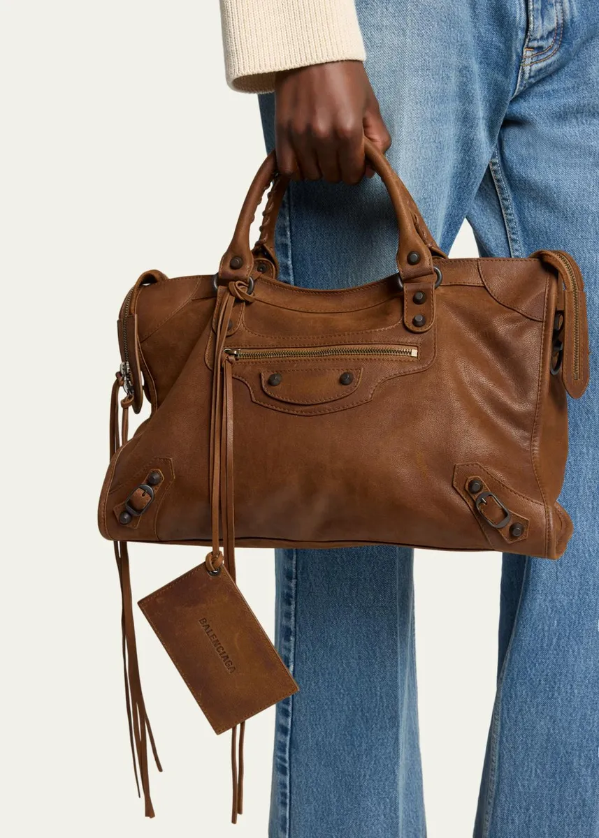 Balenciaga Le City Medium Leather Tote Bag | Thumbnail 2
