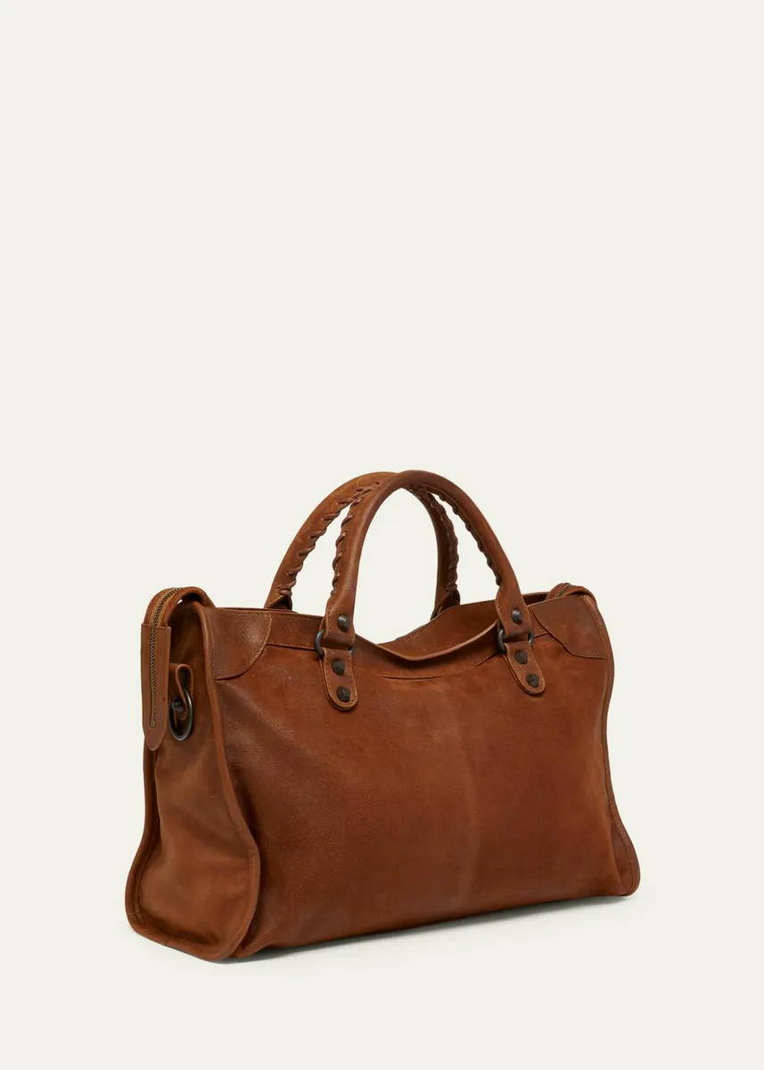 Balenciaga Le City Medium Leather Tote Bag | Thumbnail 3