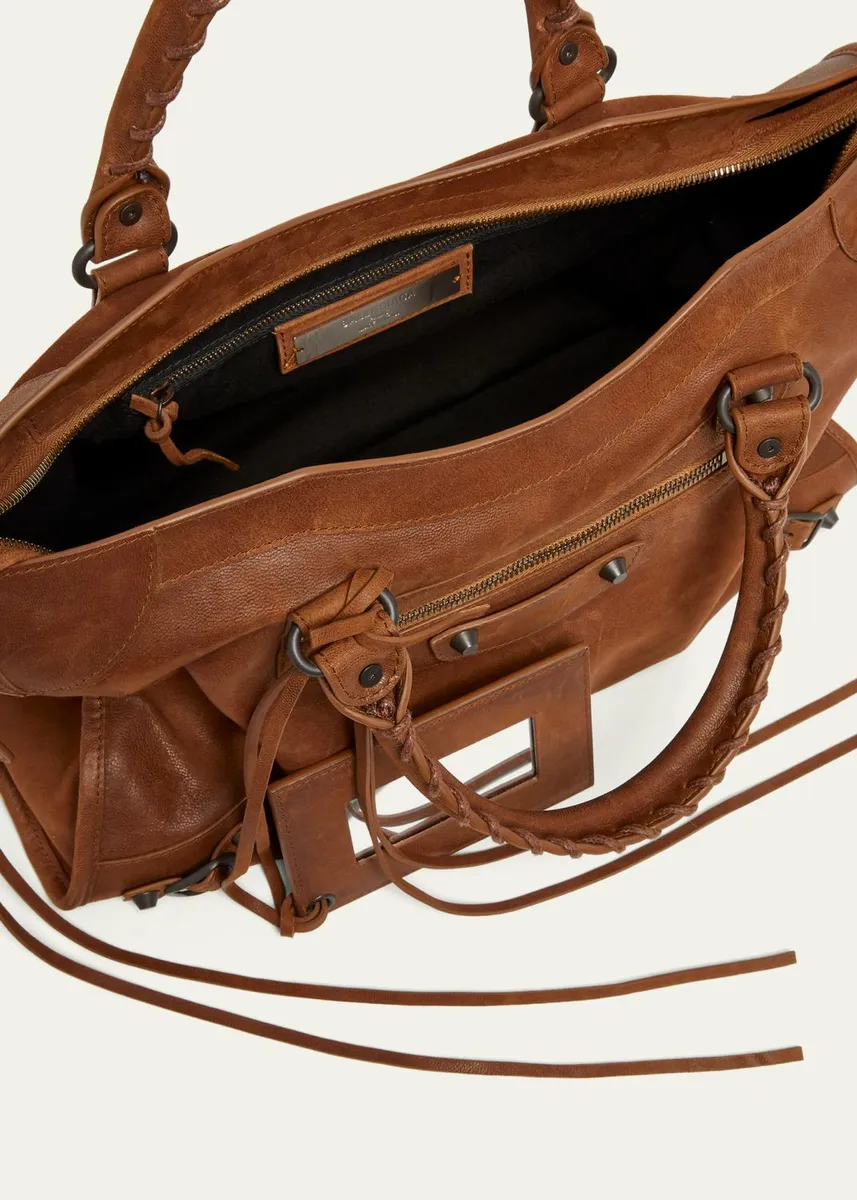 Balenciaga Le City Medium Leather Tote Bag | Thumbnail 4