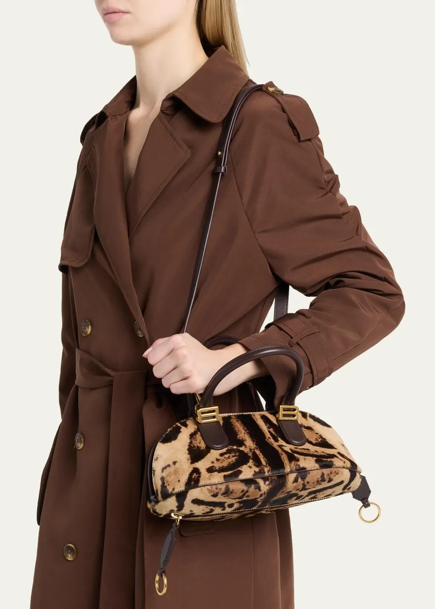 Balenciaga Bolero Mini Leopard-Print Calf Hair Bowling Bag | Thumbnail 2 Balenciaga Bolero Mini Leopard-Print Calf Hair Bowling Bag | Thumbnail 2