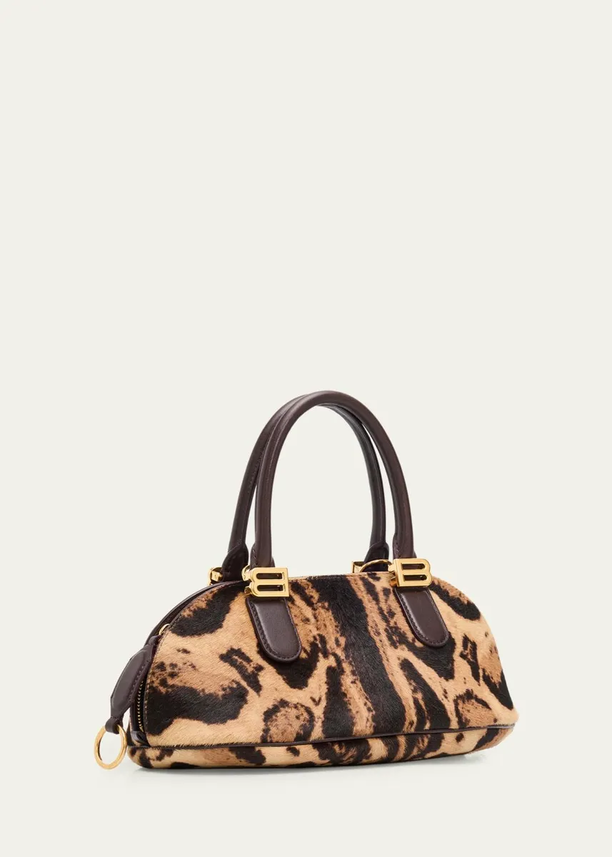 Balenciaga Bolero Mini Leopard-Print Calf Hair Bowling Bag | Thumbnail 3 Balenciaga Bolero Mini Leopard-Print Calf Hair Bowling Bag | Thumbnail 3