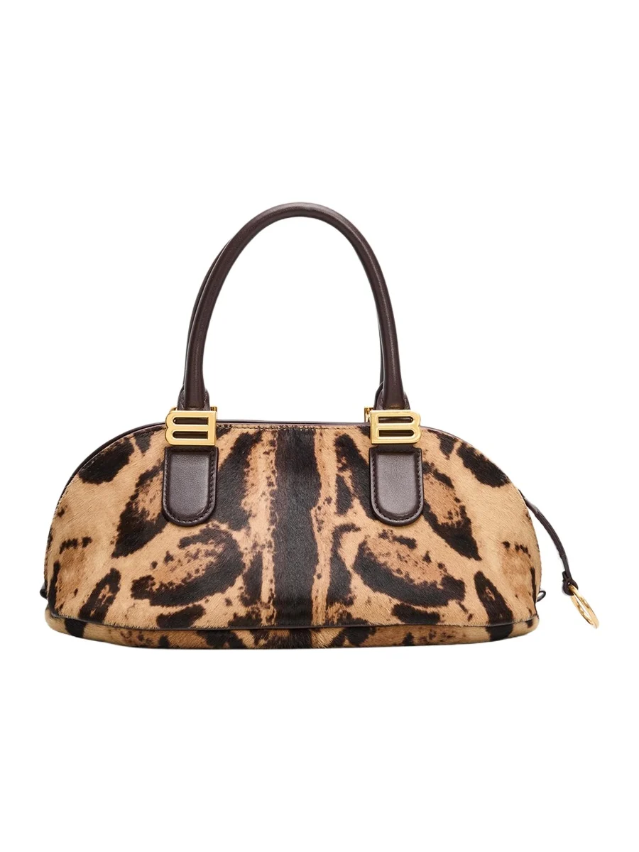 Bolero Mini Leopard-Print Calf Hair Bowling Bag Bolero Mini Leopard-Print Calf Hair Bowling Bag