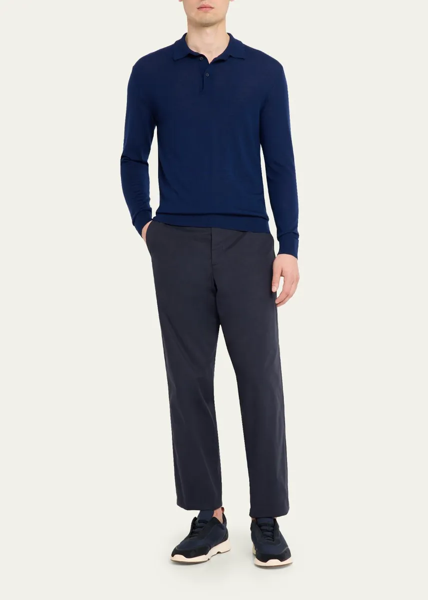 Sease Men's Cashmere Fine Knit Polo-Neck Sweater | Thumbnail 2