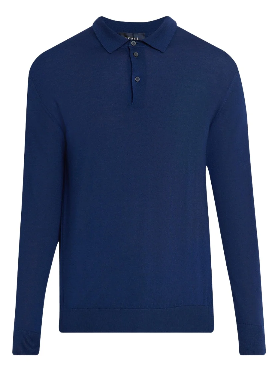Sease Men's Cashmere Fine Knit Polo-Neck Sweater