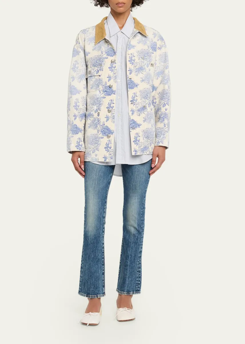 R13 Corduroy-Collar Toile Cotton Chore Jacket | Thumbnail 2