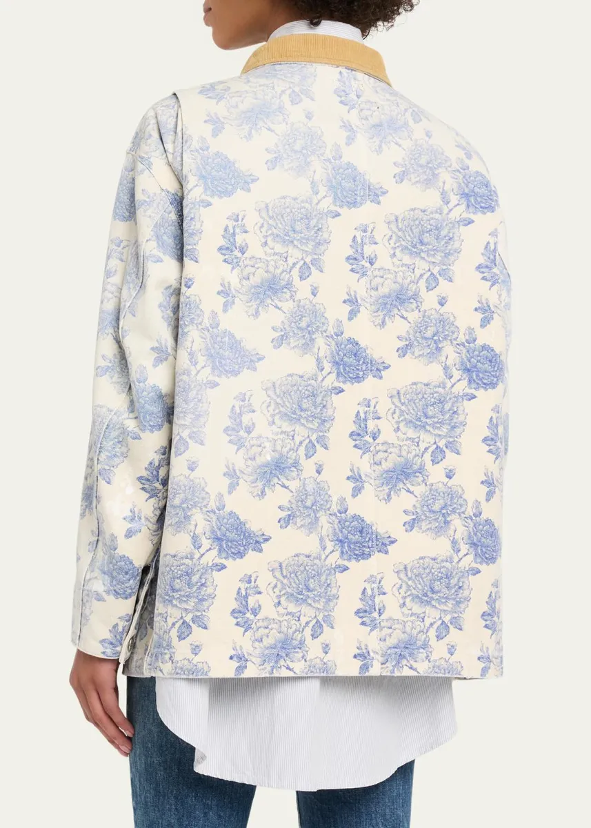 R13 Corduroy-Collar Toile Cotton Chore Jacket | Thumbnail 3