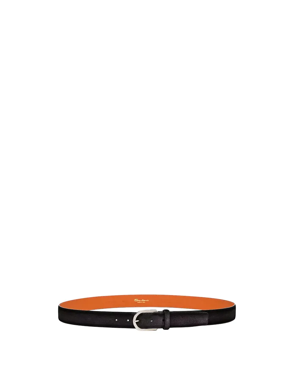 Santoni Men's Cintura Fibbia Suede Round-Buckle Belt | Thumbnail 2 Santoni Men's Cintura Fibbia Suede Round-Buckle Belt | Thumbnail 2