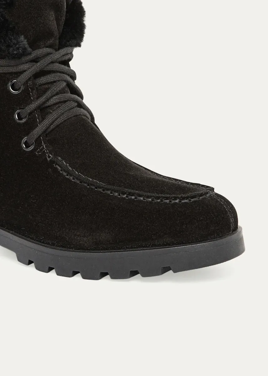 Santoni Shearling-Lined Suede Lace-Up Boots | Thumbnail 2 Santoni Shearling-Lined Suede Lace-Up Boots | Thumbnail 2