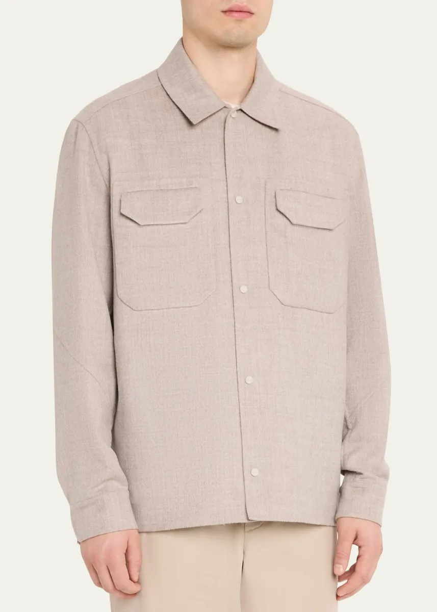 Sease Men's Double Wool-Cashmere Overshirt | Thumbnail 4 Sease Men's Double Wool-Cashmere Overshirt | Thumbnail 4