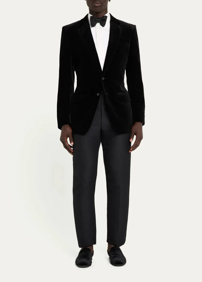 Tom Ford Men's Cotton Velvet Pipe-Trim Patch Pocket Blazer | Thumbnail 2 Tom Ford Men's Cotton Velvet Pipe-Trim Patch Pocket Blazer | Thumbnail 2