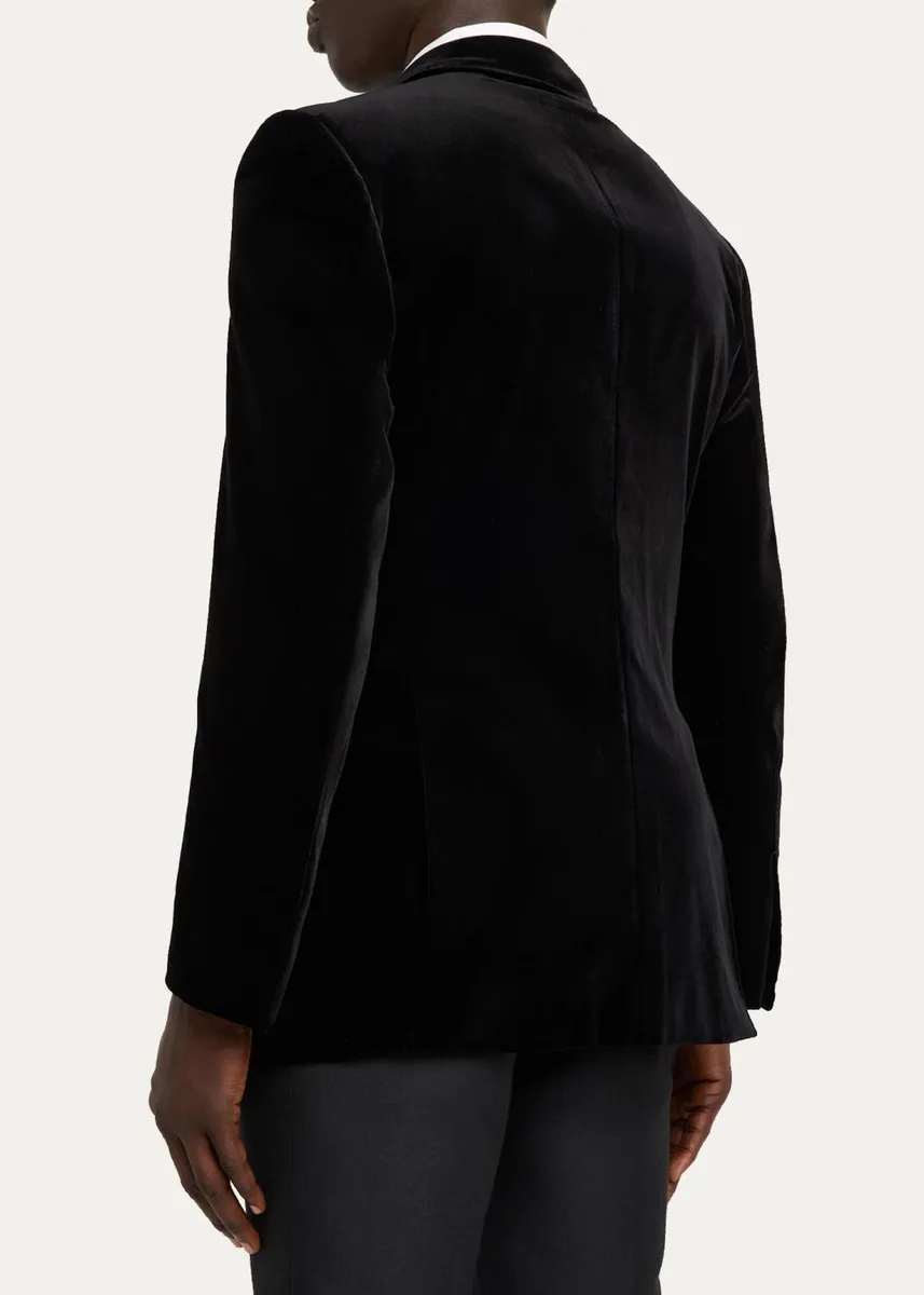Tom Ford Men's Cotton Velvet Pipe-Trim Patch Pocket Blazer | Thumbnail 3 Tom Ford Men's Cotton Velvet Pipe-Trim Patch Pocket Blazer | Thumbnail 3