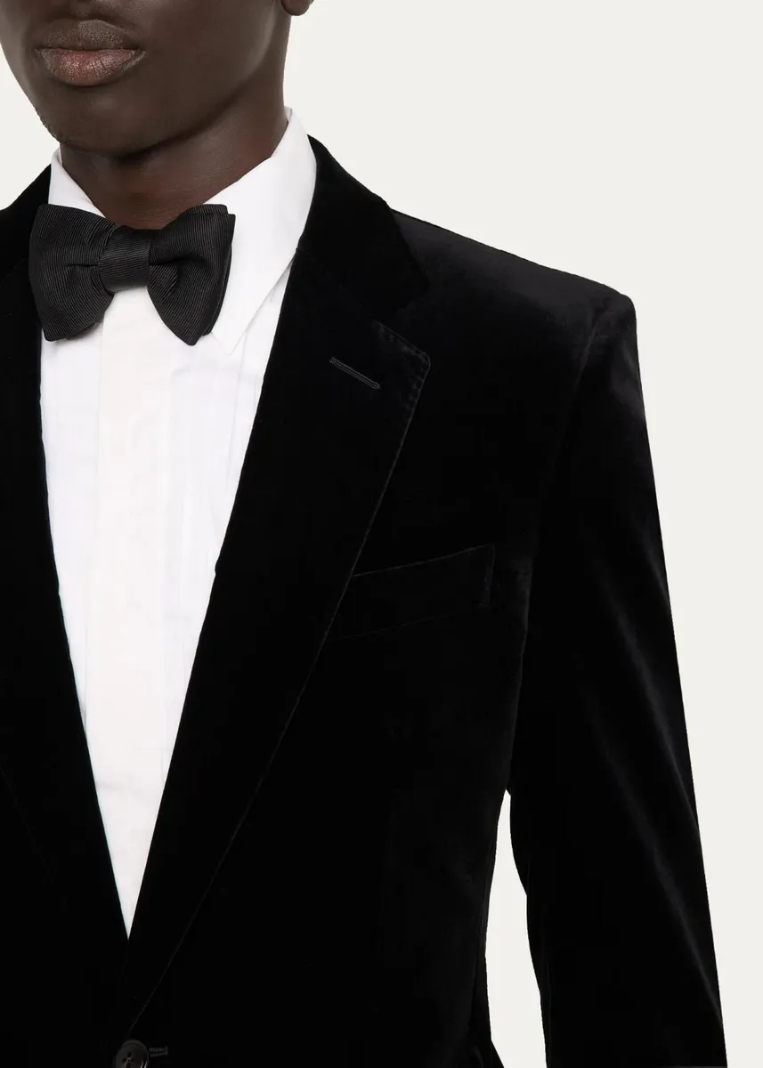 Tom Ford Men's Cotton Velvet Pipe-Trim Patch Pocket Blazer | Thumbnail 5 Tom Ford Men's Cotton Velvet Pipe-Trim Patch Pocket Blazer | Thumbnail 5