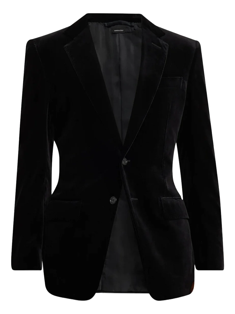 Tom Ford Men's Cotton Velvet Pipe-Trim Patch Pocket Blazer
