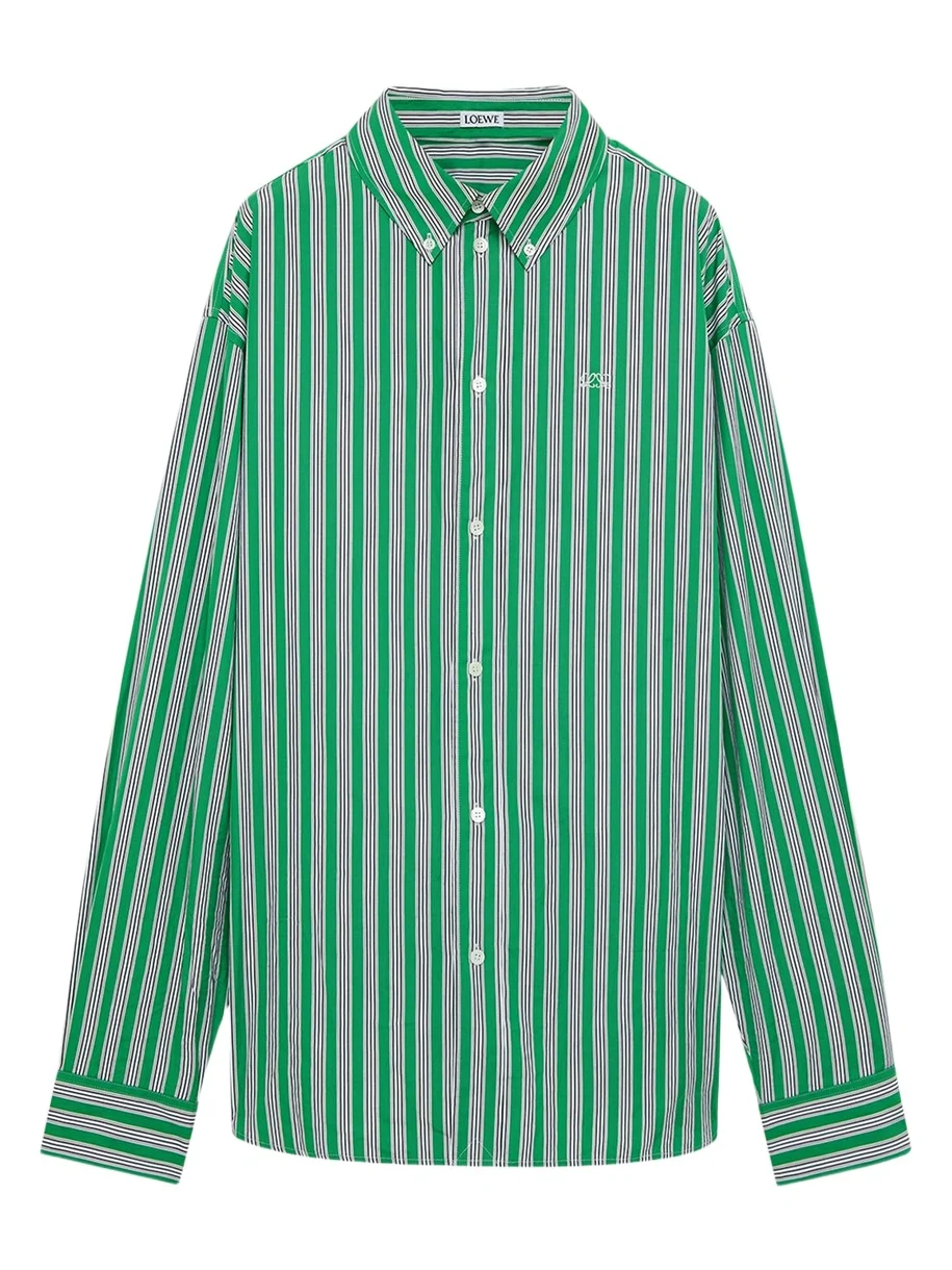 Loewe Men's Multi-Stripe Poplin Button-Down Shirt