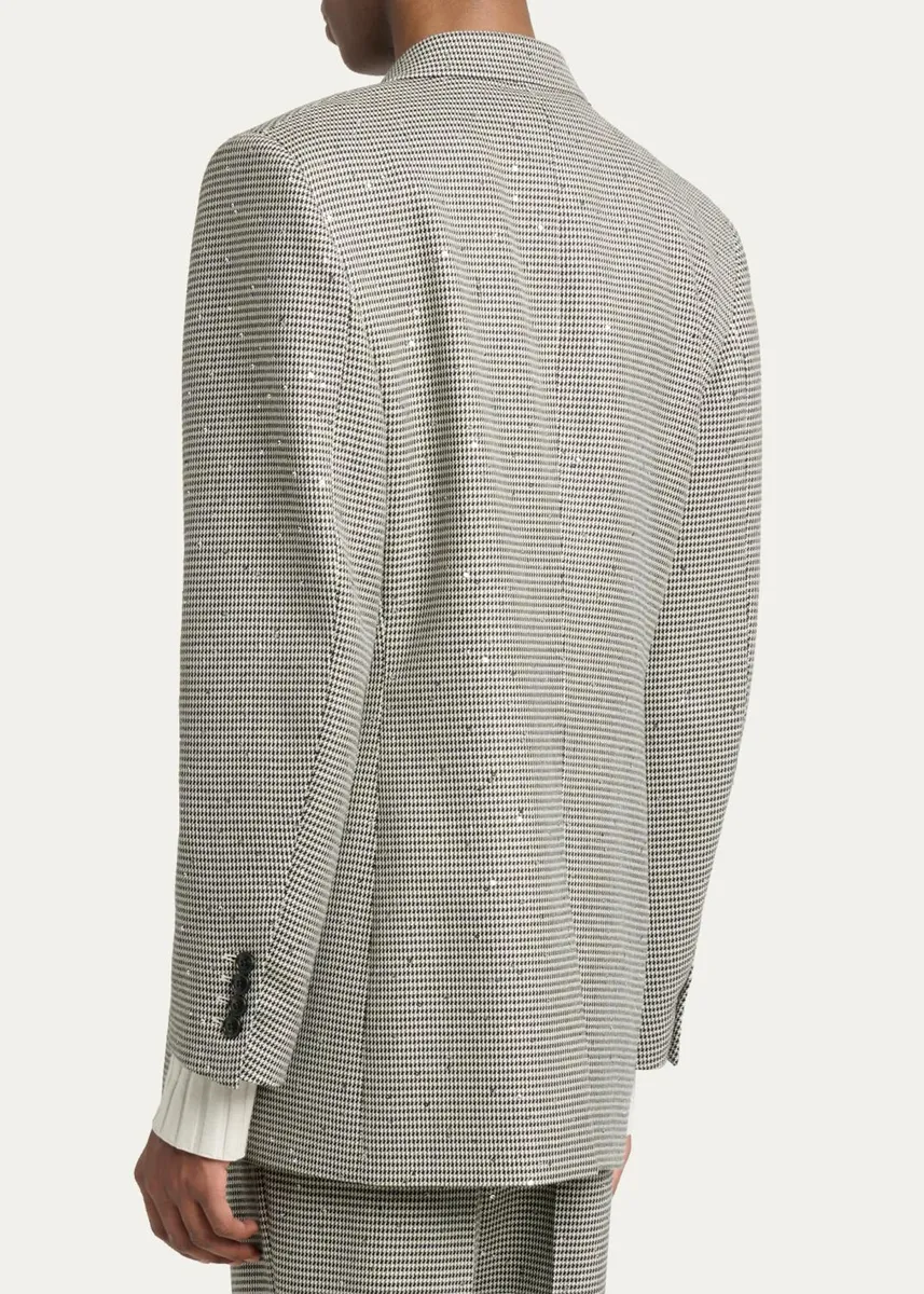 AMIRI Men's Houndstooth Double-Breasted Peak Lapel Blazer | Thumbnail 3 AMIRI Men's Houndstooth Double-Breasted Peak Lapel Blazer | Thumbnail 3