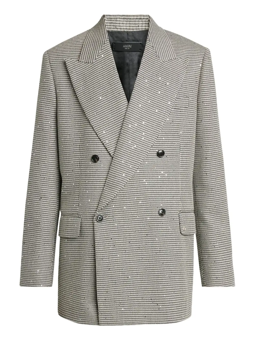 Men's Houndstooth Double-Breasted Peak Lapel Blazer Men's Houndstooth Double-Breasted Peak Lapel Blazer