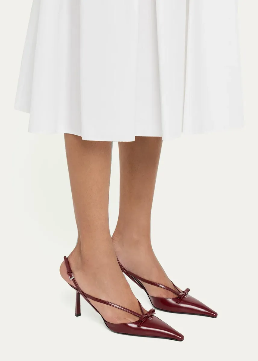 Prada 75mm Strappy Leather Slingback Pumps | Thumbnail 2 Prada 75mm Strappy Leather Slingback Pumps | Thumbnail 2