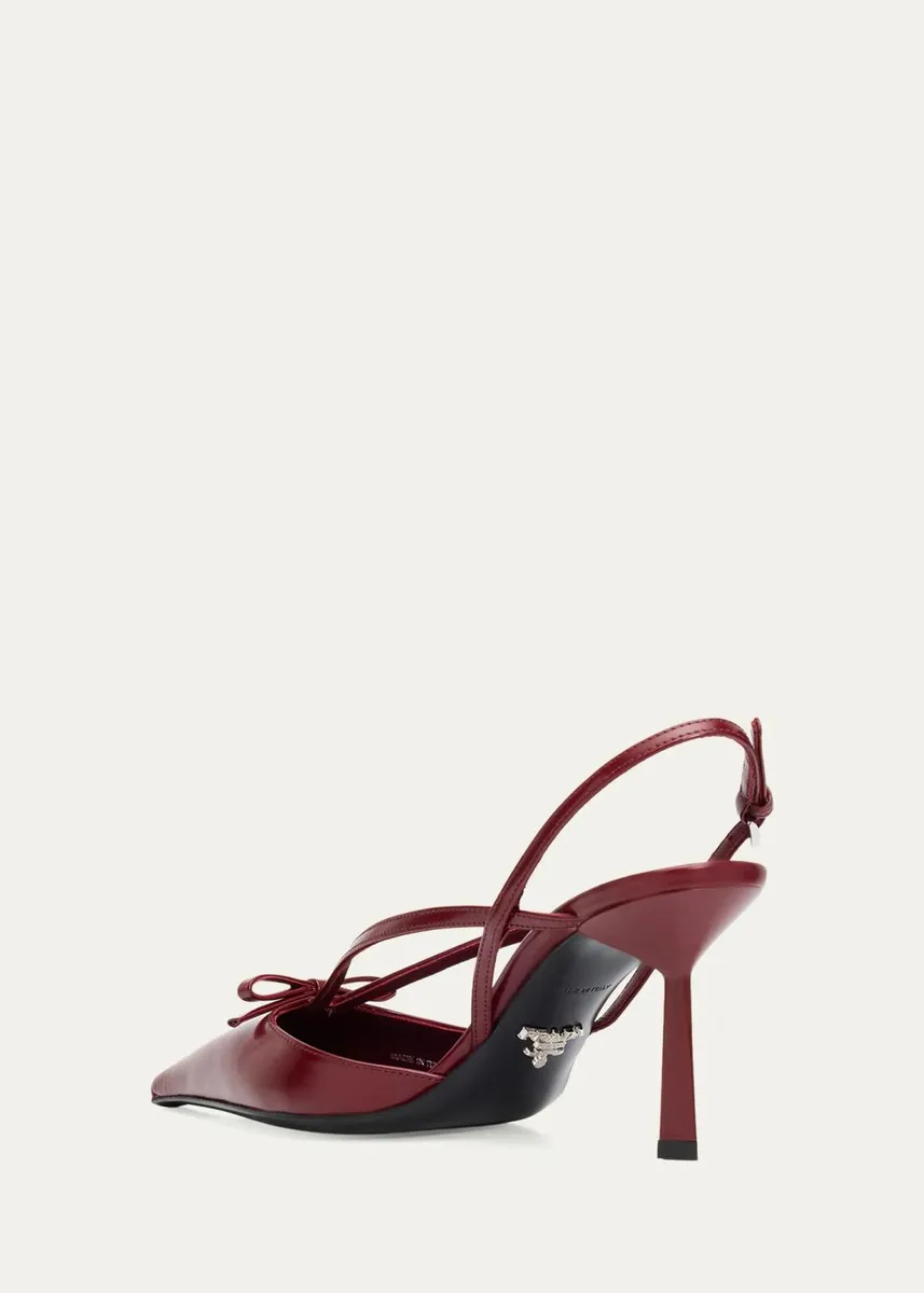 Prada 75mm Strappy Leather Slingback Pumps | Thumbnail 4 Prada 75mm Strappy Leather Slingback Pumps | Thumbnail 4