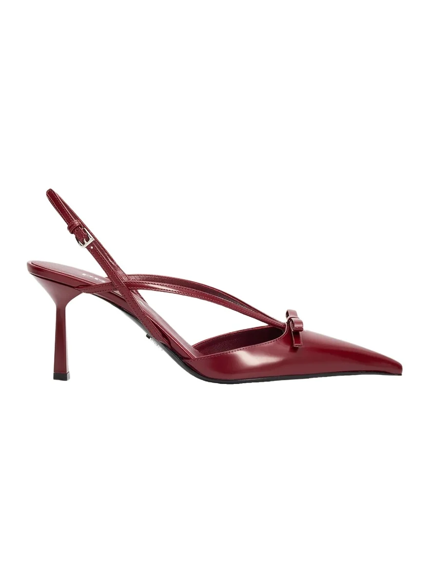 75mm Strappy Leather Slingback Pumps 75mm Strappy Leather Slingback Pumps