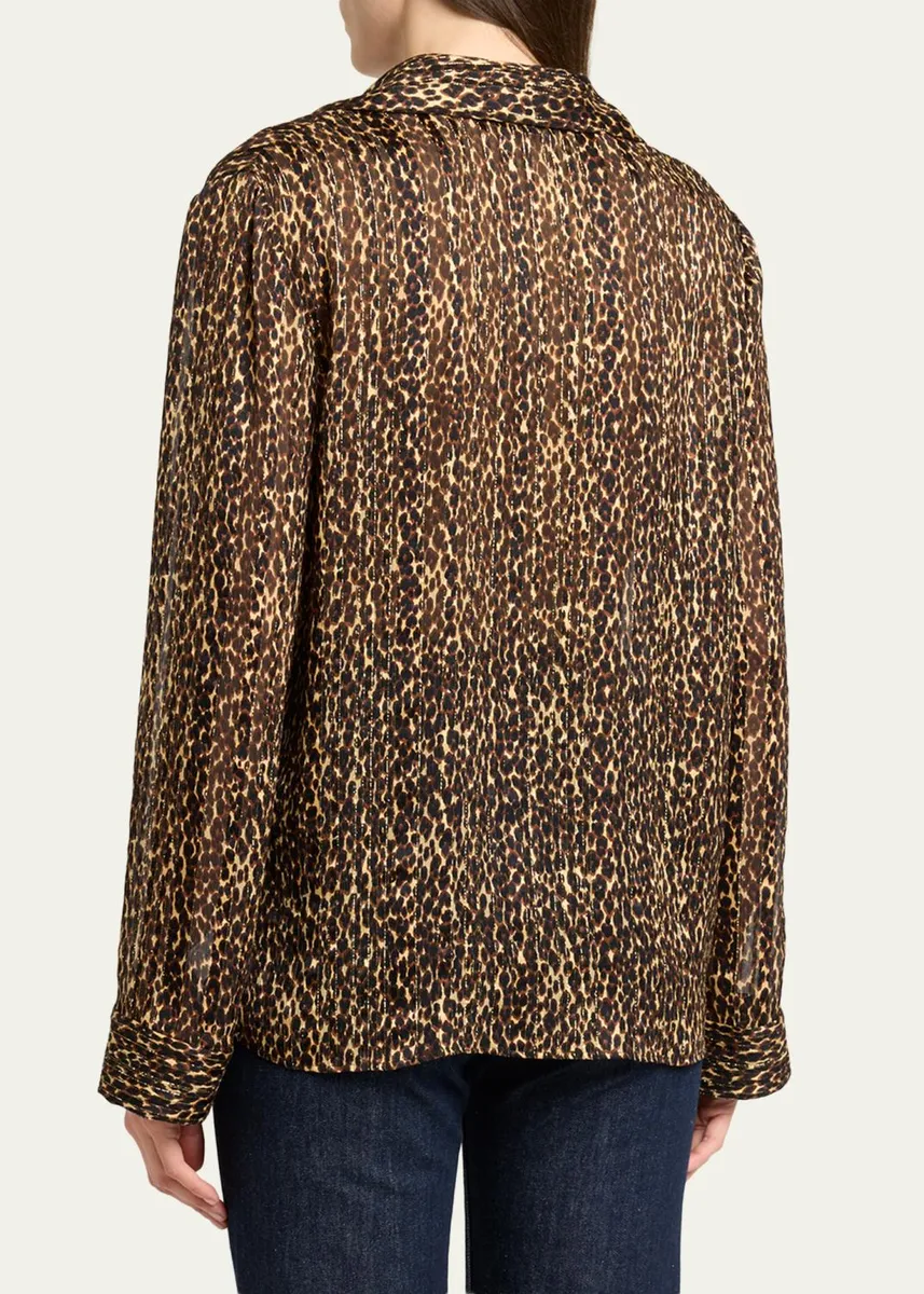Saint Laurent Leopard-Print Pajama Blouse | Thumbnail 3 Saint Laurent Leopard-Print Pajama Blouse | Thumbnail 3
