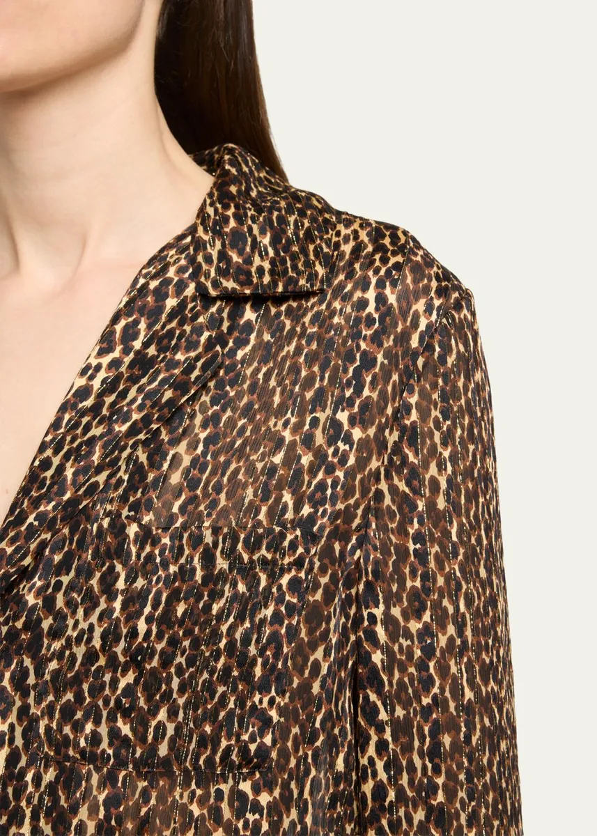 Saint Laurent Leopard-Print Pajama Blouse | Thumbnail 5 Saint Laurent Leopard-Print Pajama Blouse | Thumbnail 5