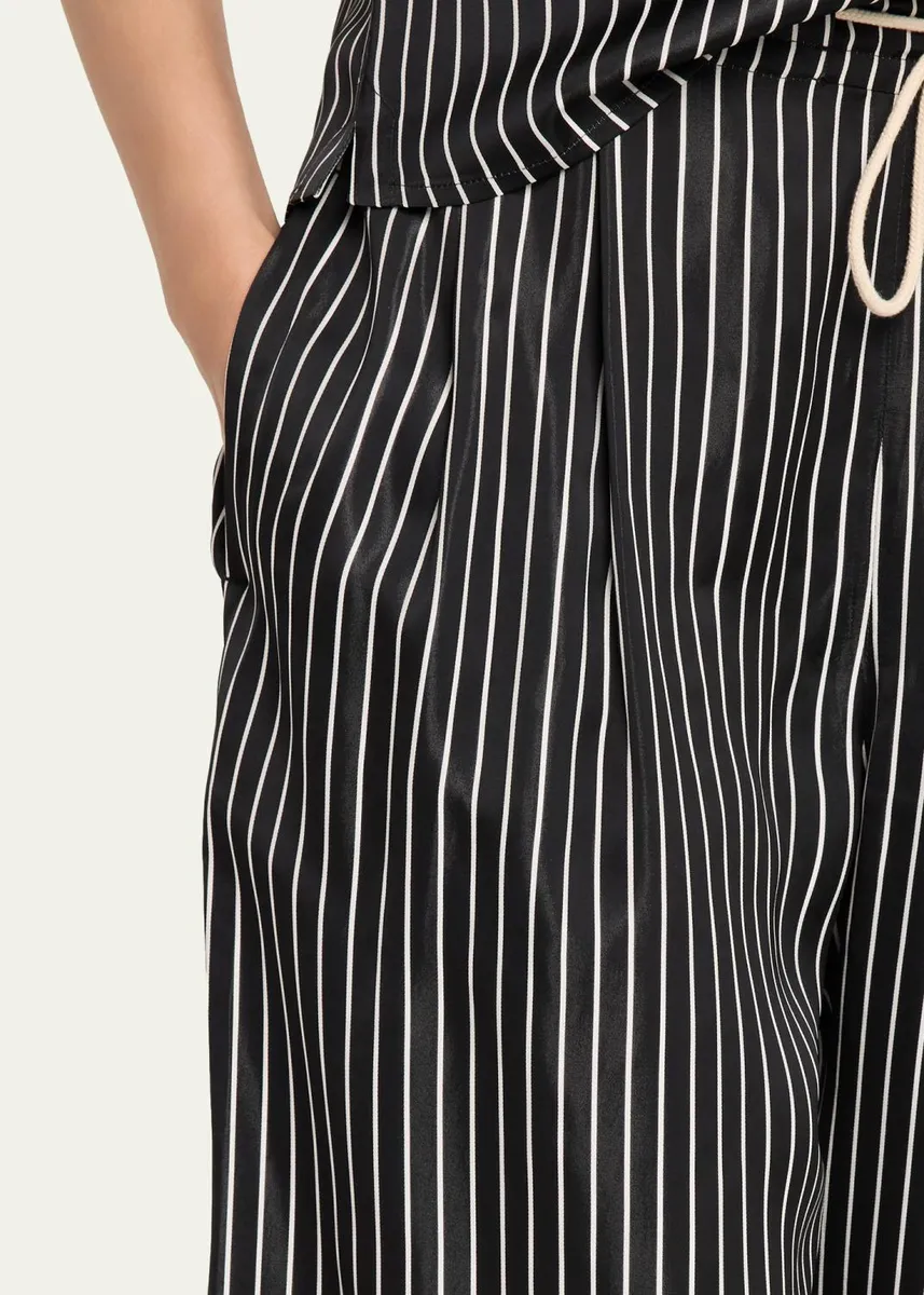 Maria McManus Striped Sateen Balloon-Leg Drawstring Trousers | Thumbnail 5 Maria McManus Striped Sateen Balloon-Leg Drawstring Trousers | Thumbnail 5