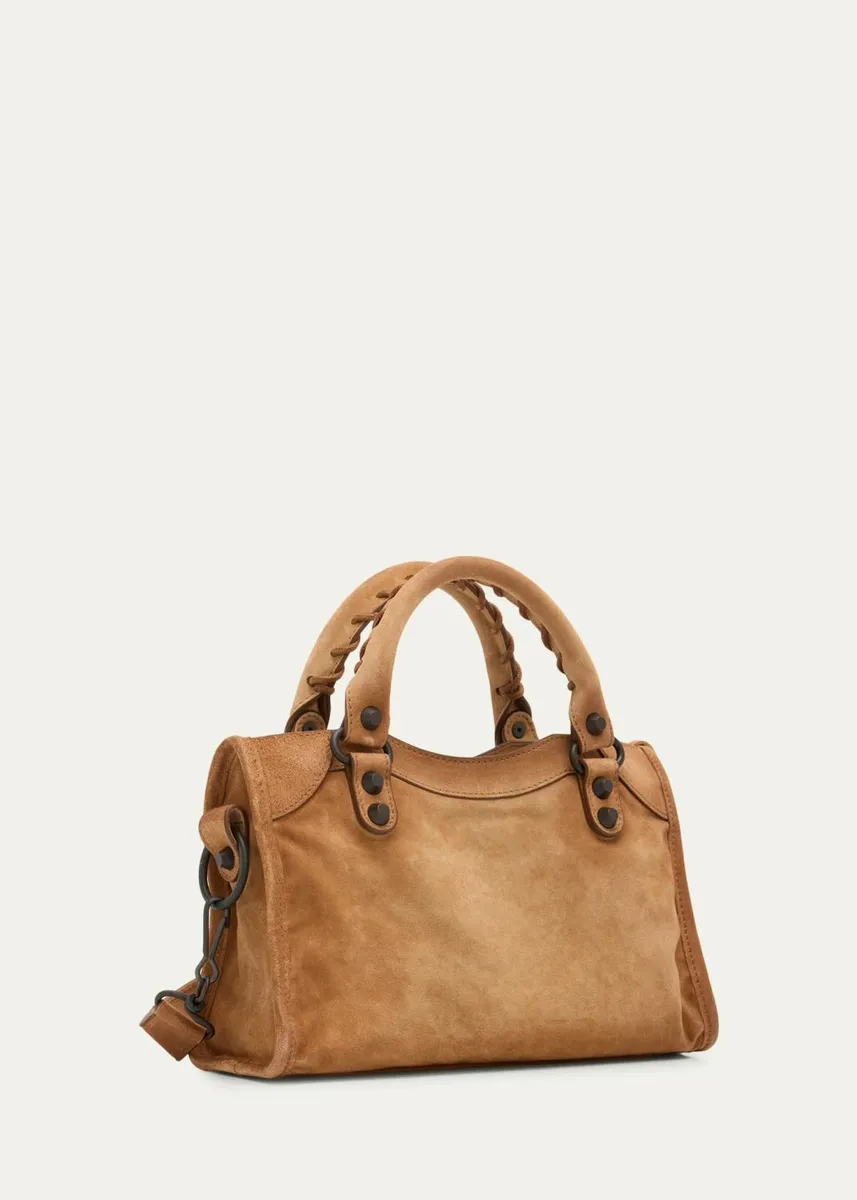 Balenciaga Le City Mini Waxed Suede Tote Bag | Thumbnail 3