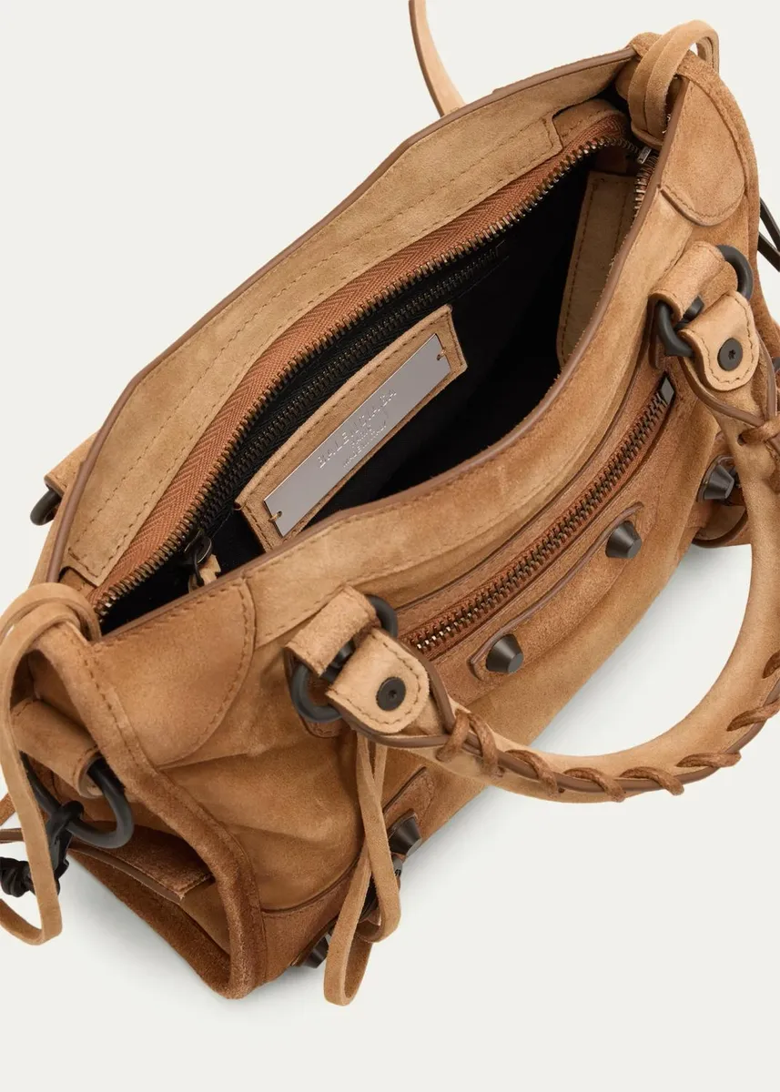Balenciaga Le City Mini Waxed Suede Tote Bag | Thumbnail 4