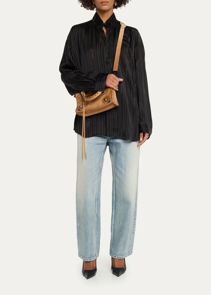 Balenciaga Le City Mini Waxed Suede Tote Bag | Thumbnail 5