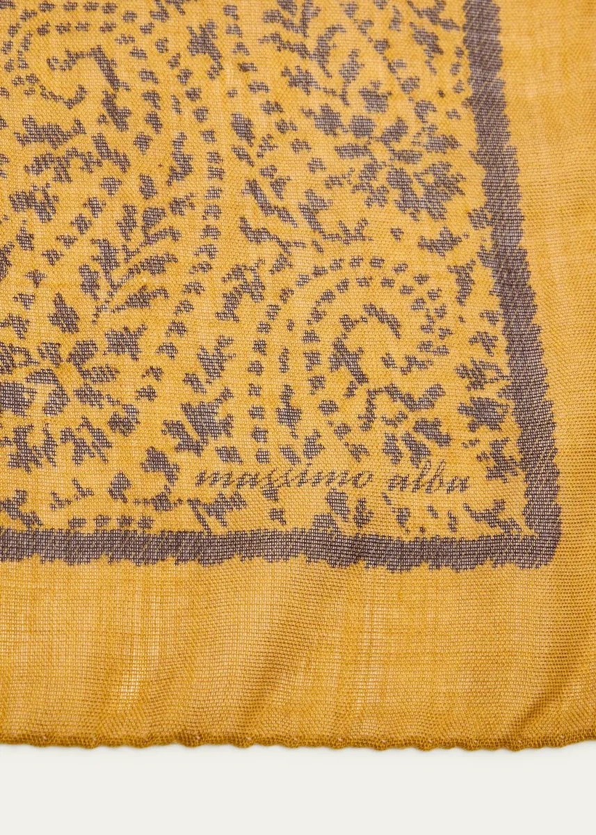 Massimo Alba Men's Cashmere-Silk Paisley Handkerchief | Thumbnail 2 Massimo Alba Men's Cashmere-Silk Paisley Handkerchief | Thumbnail 2