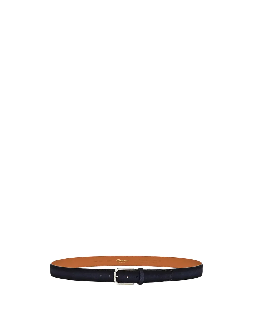 Santoni Men's Cintura Fibbia Suede Round-Buckle Belt | Thumbnail 2 Santoni Men's Cintura Fibbia Suede Round-Buckle Belt | Thumbnail 2