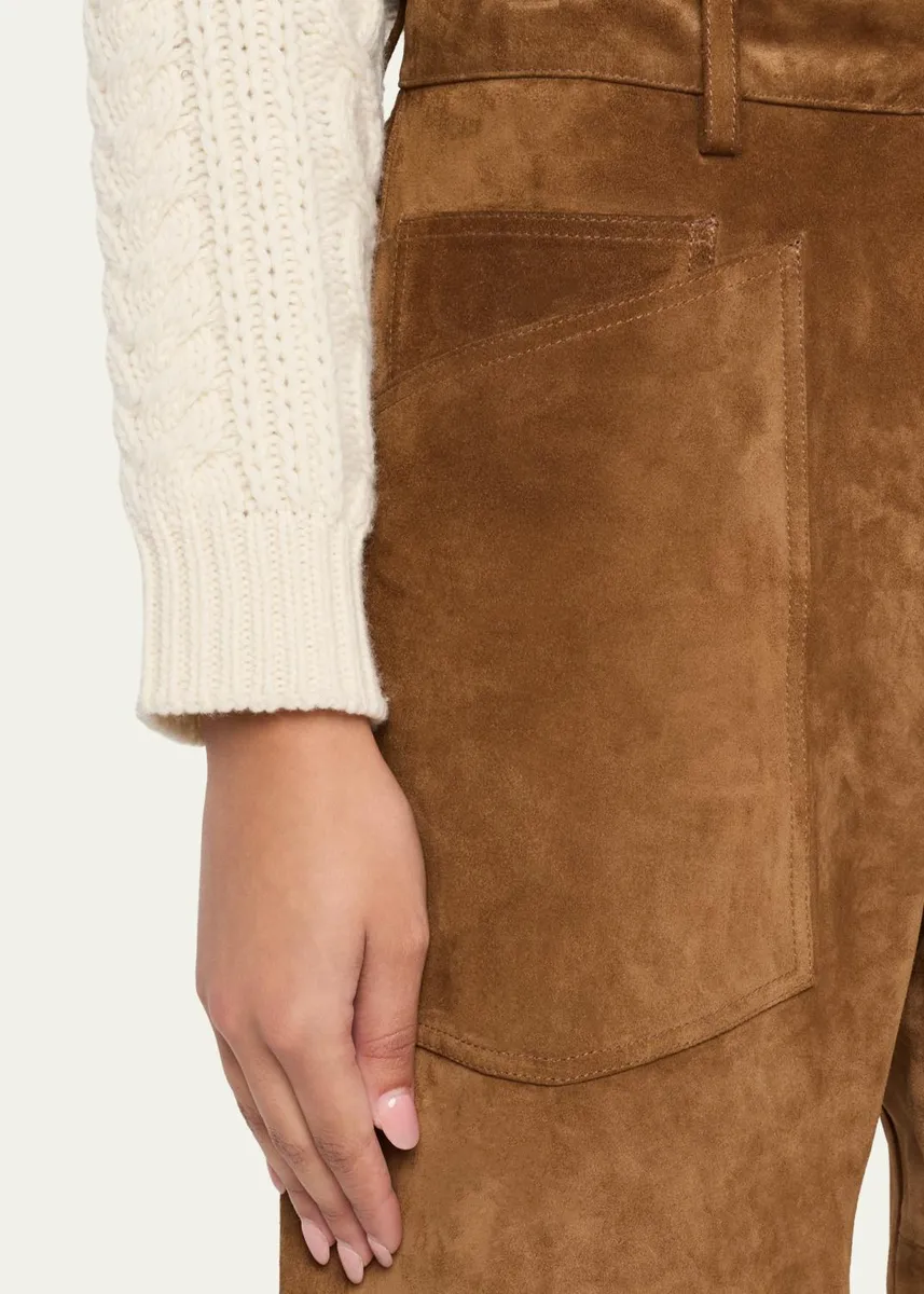 Nili Lotan Shon Barrel-Leg Suede Pants | Thumbnail 5