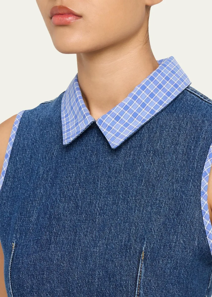 Cinq à Sept Kyra Sleeveless Belted Denim Mini Dress | Thumbnail 5 Cinq à Sept Kyra Sleeveless Belted Denim Mini Dress | Thumbnail 5