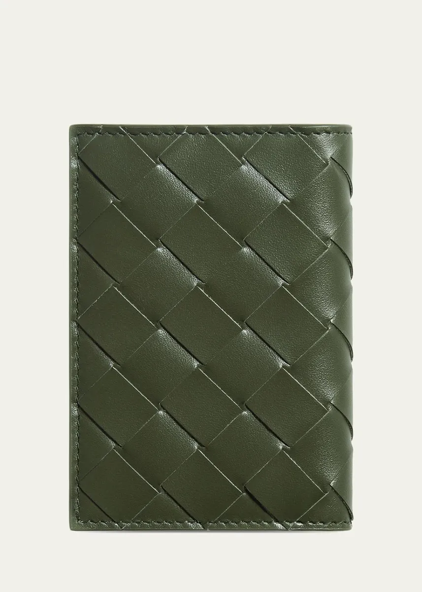 Bottega Veneta Men's Intrecciato Leather Flap Card Case | Thumbnail 3