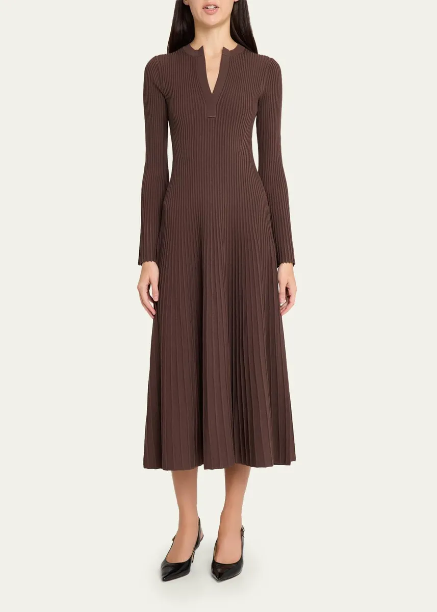 Simkhai Genna Ribbed Midi Dress | Thumbnail 2 Simkhai Genna Ribbed Midi Dress | Thumbnail 2