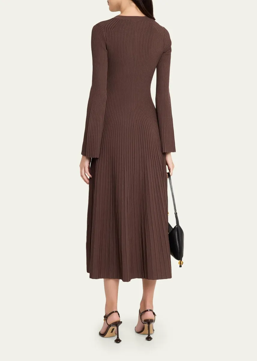 Simkhai Genna Ribbed Midi Dress | Thumbnail 3 Simkhai Genna Ribbed Midi Dress | Thumbnail 3