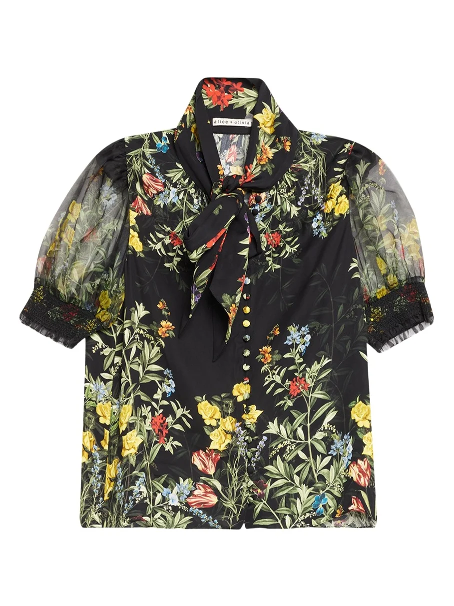 Brentley Tie-Neck Floral Blouse Brentley Tie-Neck Floral Blouse