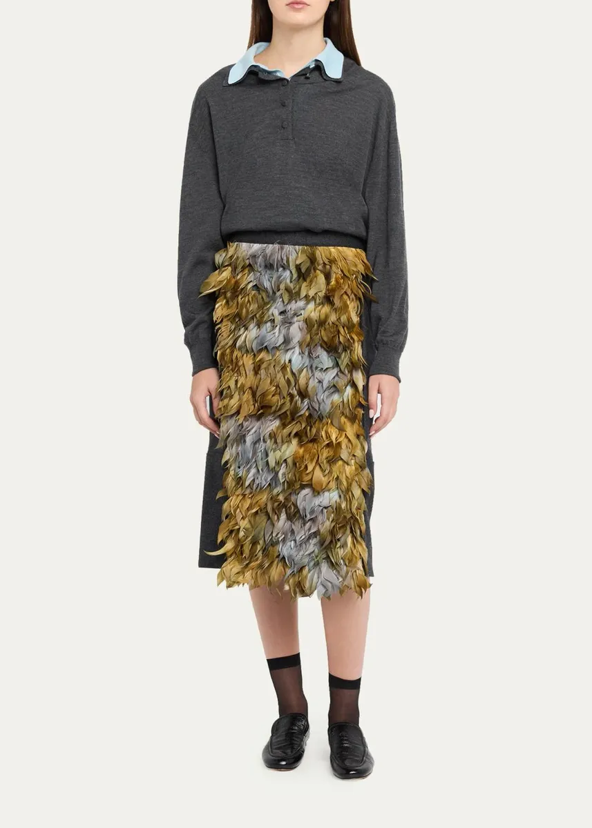 Plan C Wool-Blend Sequin Midi Skirt | Thumbnail 2