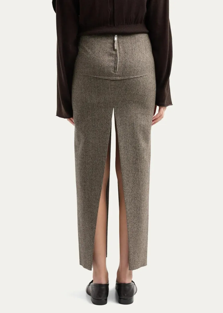 Rick Owens Sliced Wool Maxi Skirt | Thumbnail 3 Rick Owens Sliced Wool Maxi Skirt | Thumbnail 3
