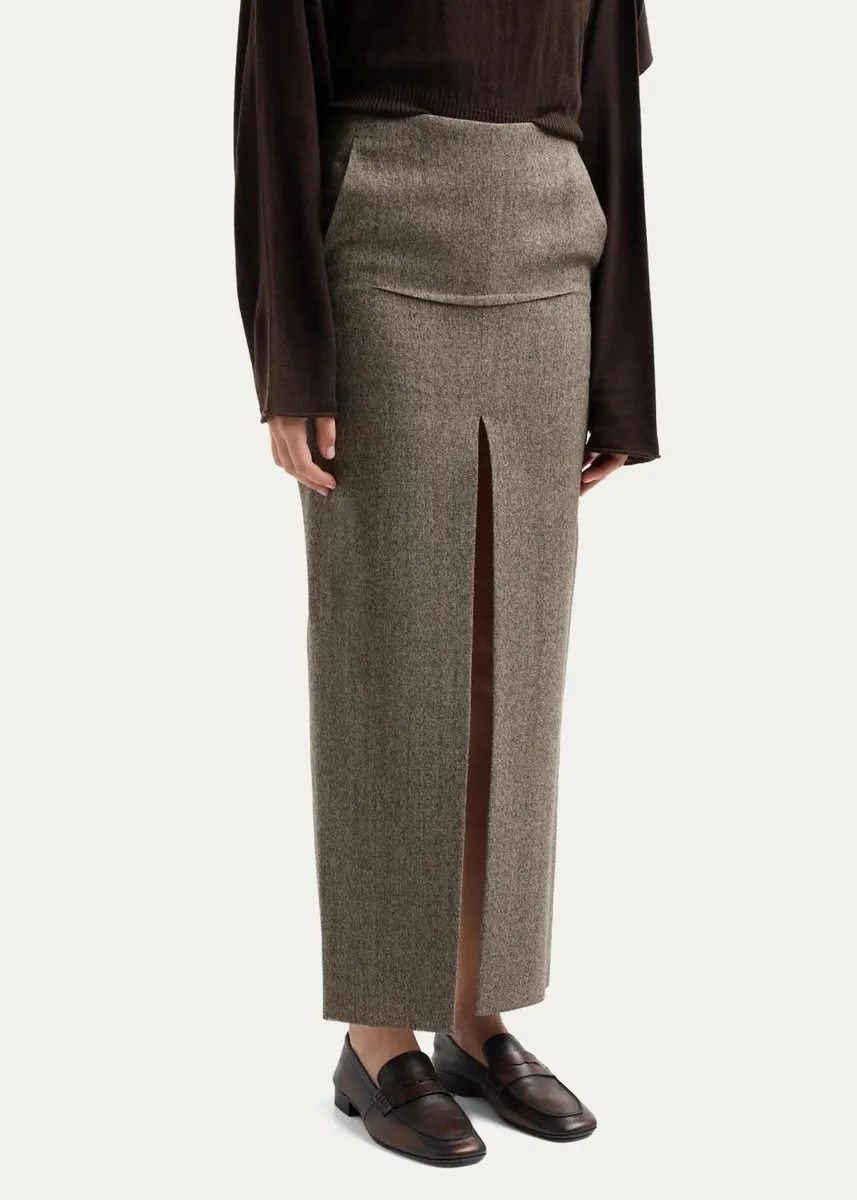 Rick Owens Sliced Wool Maxi Skirt | Thumbnail 4 Rick Owens Sliced Wool Maxi Skirt | Thumbnail 4