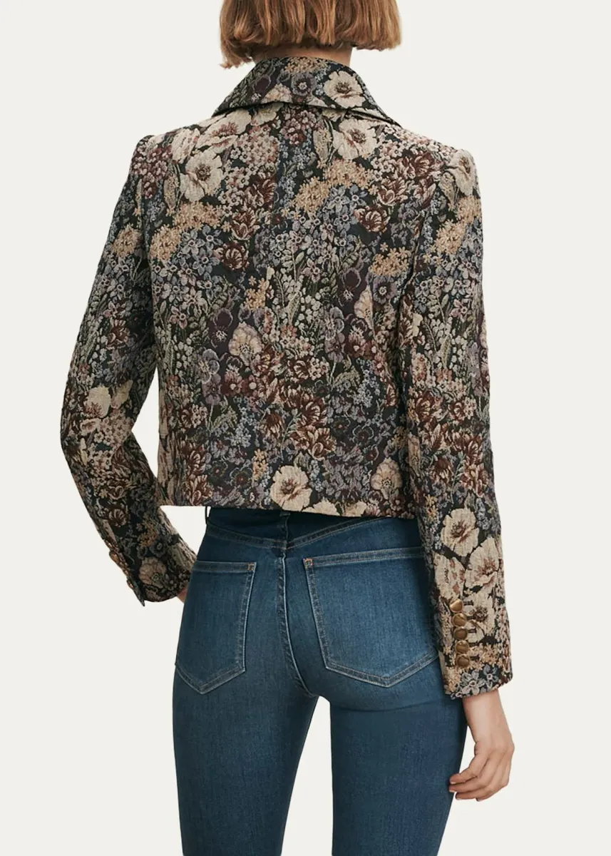Veronica Beard Mabel Floral Tapestry Brocade Cropped Jacket | Thumbnail 3 Veronica Beard Mabel Floral Tapestry Brocade Cropped Jacket | Thumbnail 3